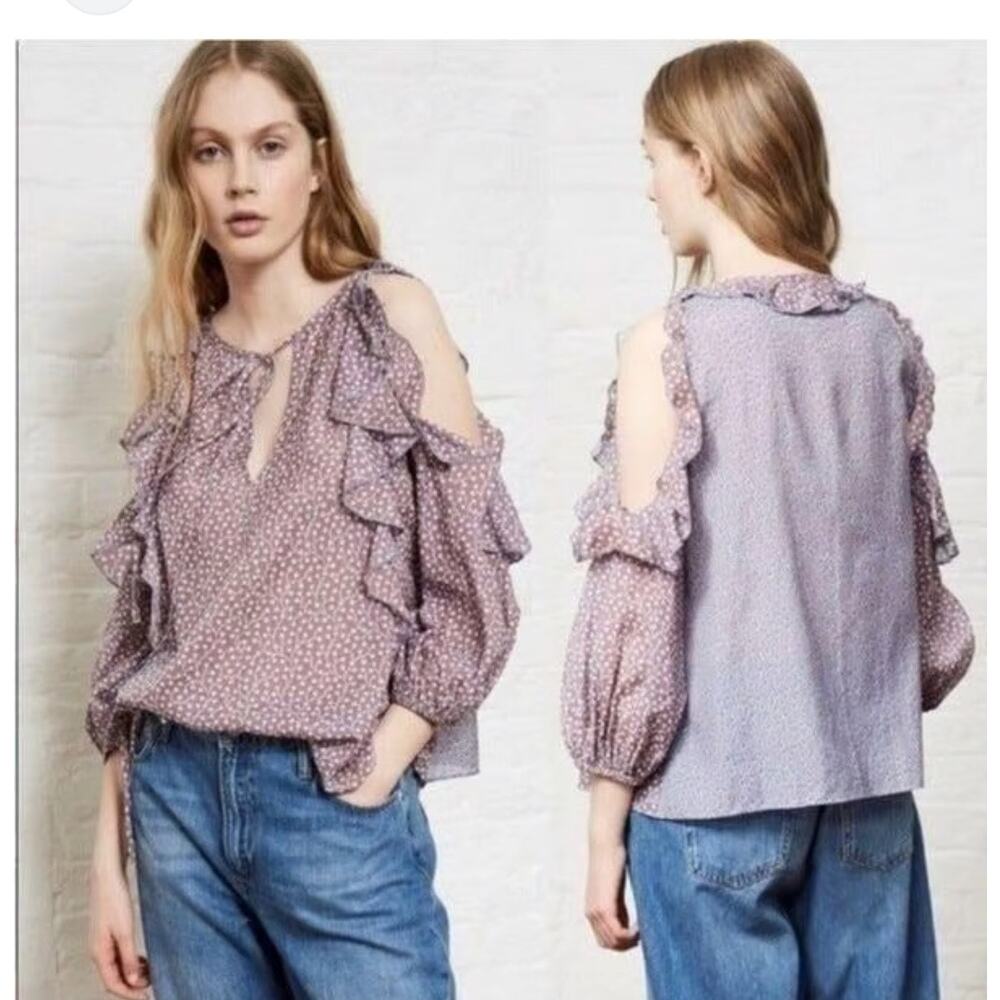 French Connection Eleo Voile Cold Shoulder Top